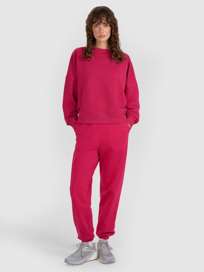 4F Bluza dresowa nierozpinana bez kaptura damska - różowa XL