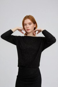 Błyszcząca bluzka czarna