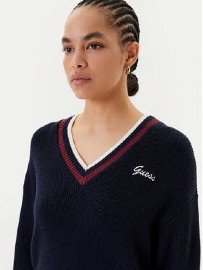 Guess Sweter V5BR01 Z1152 Granatowy Regular Fit