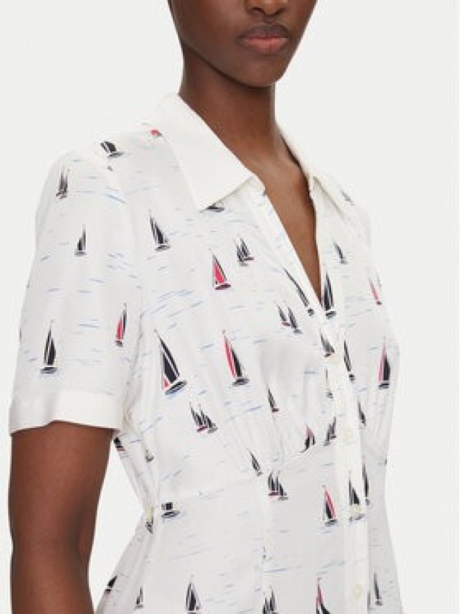 Tommy Hilfiger Sukienka koszulowa WW0WW44668 Biały Regular Fit
