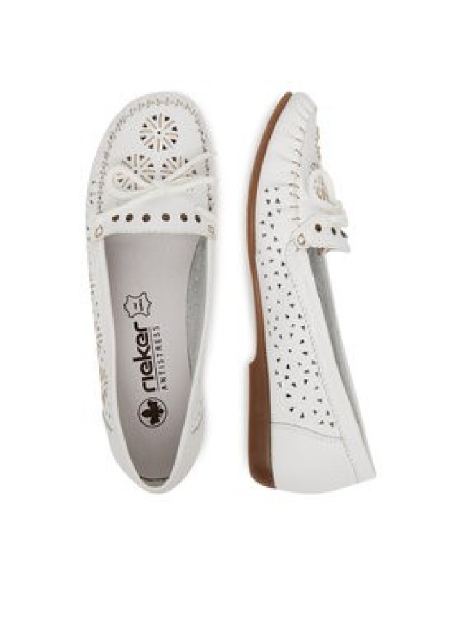 Rieker Mokasyny L6396-80 Biały