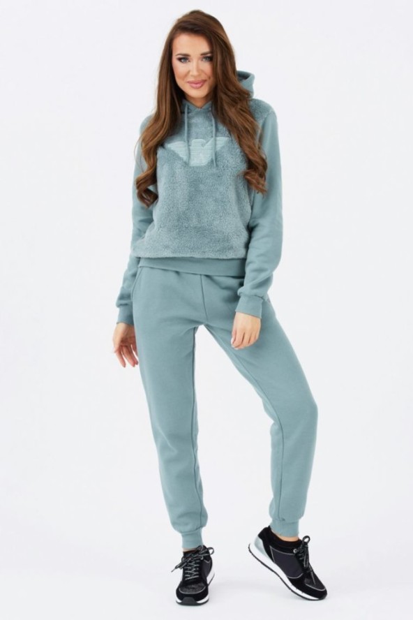 EMPORIO ARMANI Zielona pluszowa bluza damska, Rozmiar XS