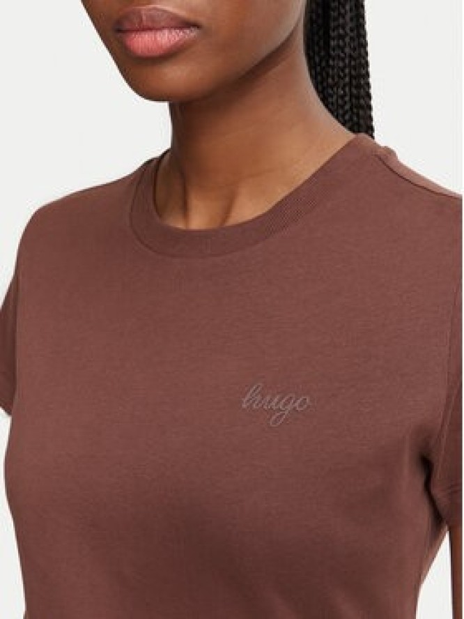HUGO T-Shirt Damatee_B 50575770 Brązowy Regular Fit