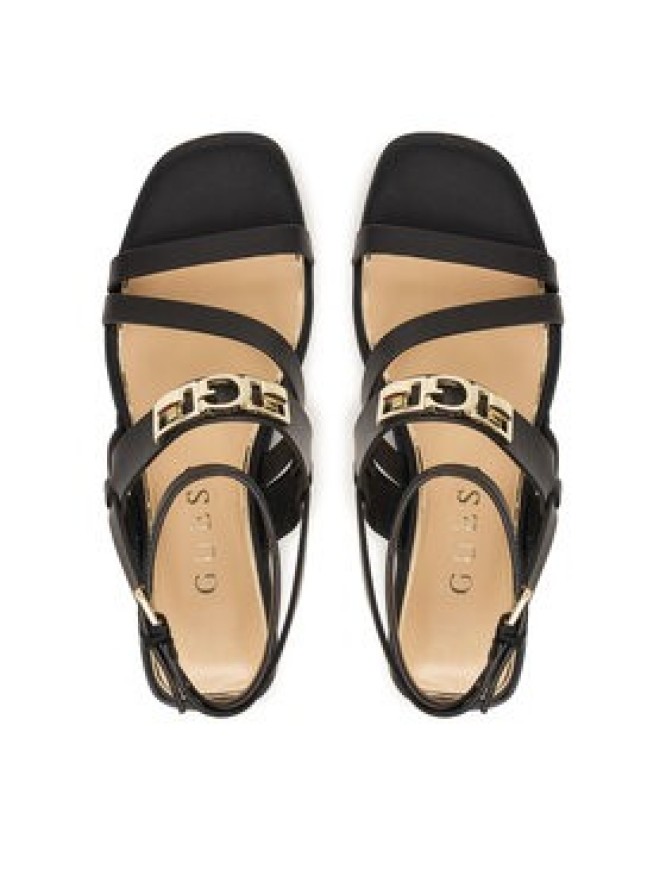 Guess Sandały FLJRUL LEA03 Czarny