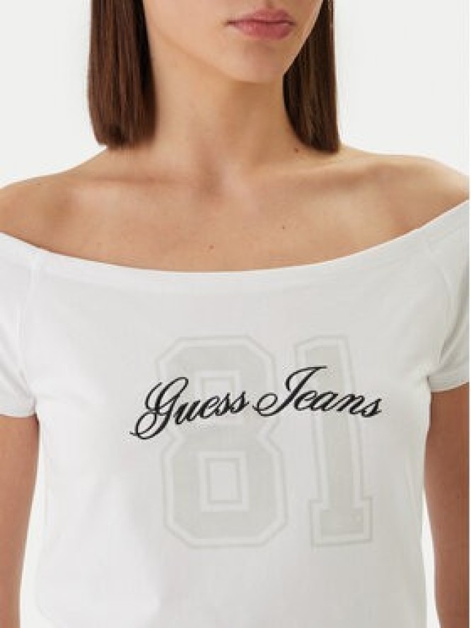 Guess Jeans T-Shirt W6GI07 J1314 Biały Regular Fit