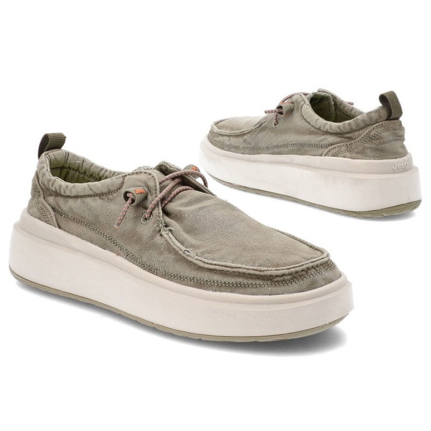 Szare Półbuty Jeep Wsuwane Obuwie Damskie