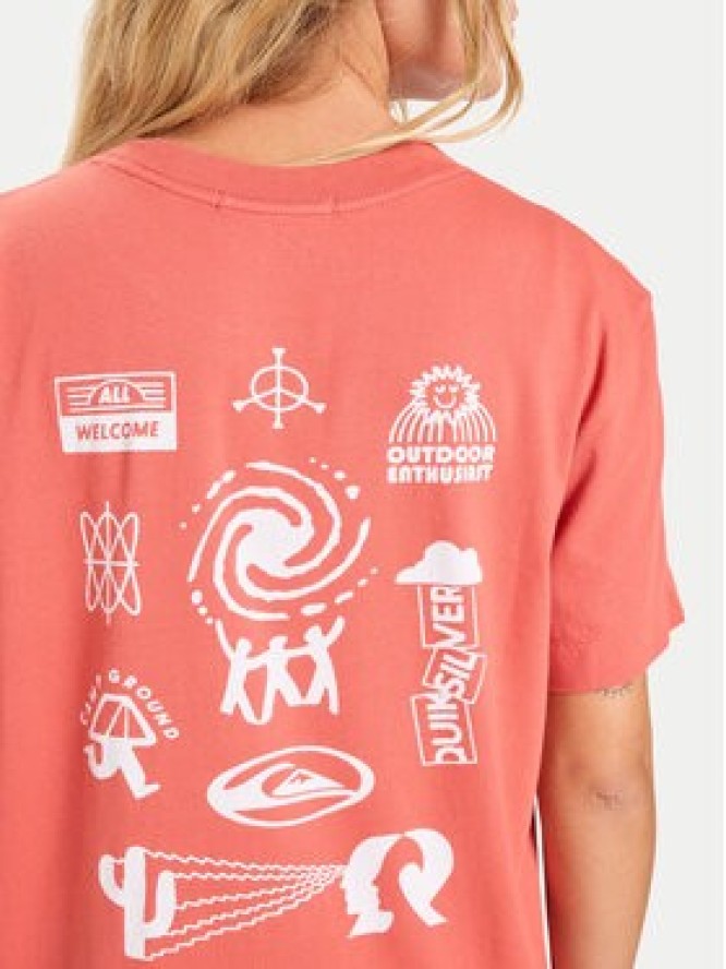 Quiksilver T-Shirt Standard EQWZT03197 Bordowy Regular Fit