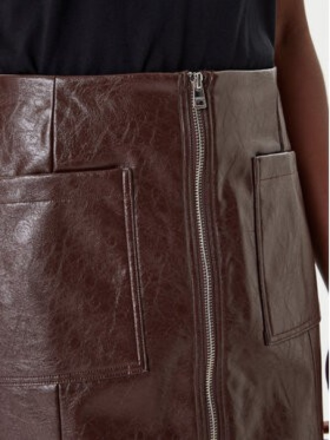 HUGO Spódnica z imitacji skóry Ralitte-1 50544832 Brązowy Slim Fit