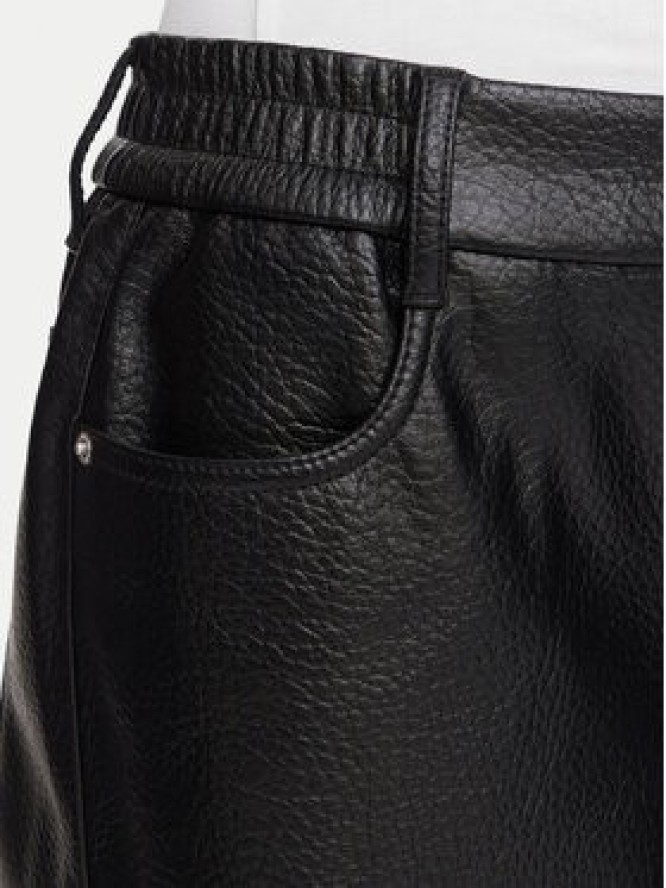 HUGO Spodnie z imitacji skóry Hidaya-2 50568887 Czarny Regular Fit