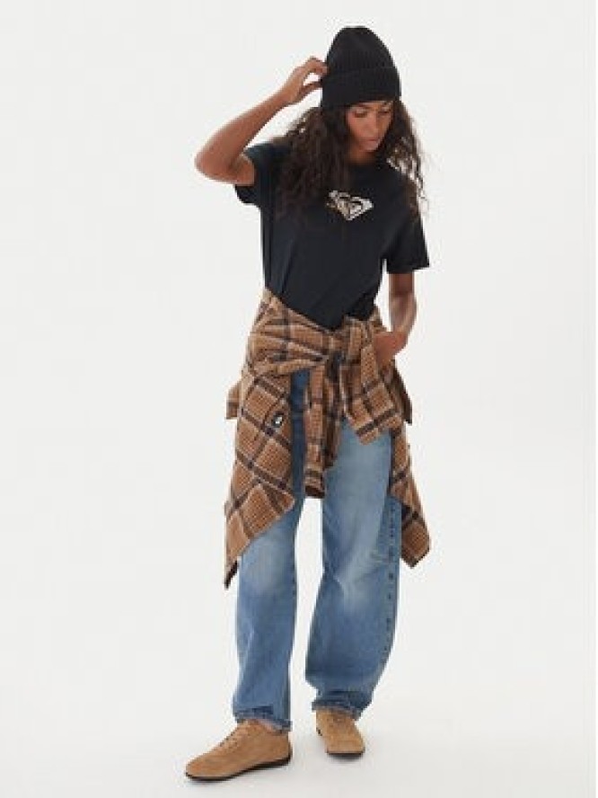 Roxy T-Shirt Oceanregular ERJZT06078 Czarny Regular Fit