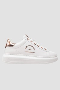 KARL LAGERFELD Białe damskie sneakersy skórzane KAPRI Maison, Rozmiar 37