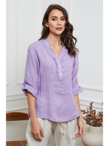 Joséfine Lniana bluzka w kolorze fioletowym rozmiar: XL