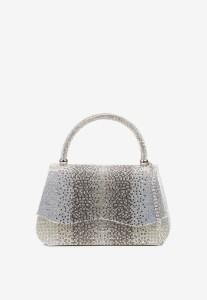 Srebrna Torebka Kopertówka z Cyrkoniami i Rączką Denive