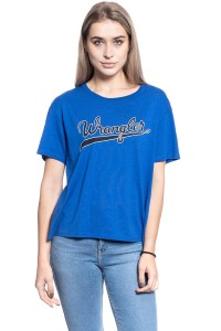 T-SHIRT DAMSKI WRANGLER DRAPE TEE COBALT BLUE W7P7F6B09 112132065