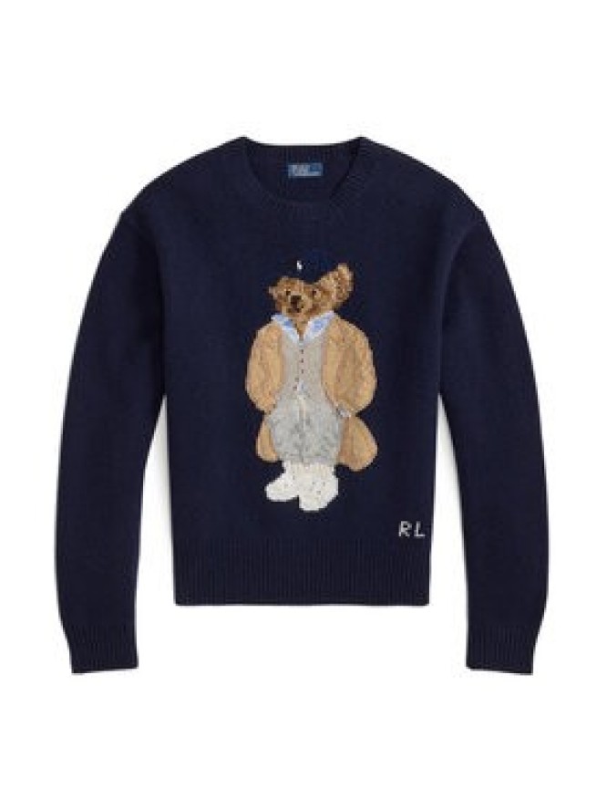 Polo Ralph Lauren Sweter 211972139001 Granatowy Relaxed Fit