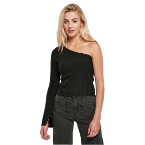 Sweter court z jednym rękawem z dzianiny prążkowanej kobieta Urban Classics