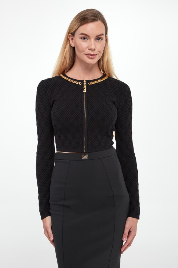 Sweter/kardigan damski zapinany na zamek ELISABETTA FRANCHI