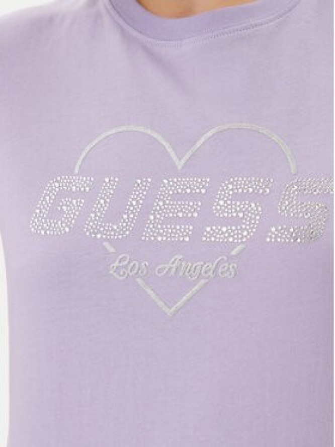 Guess T-Shirt V5GI10 K9RM1 Fioletowy Regular Fit