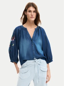 Desigual Koszula jeansowa 26SWBW16 Granatowy Relaxed Fit