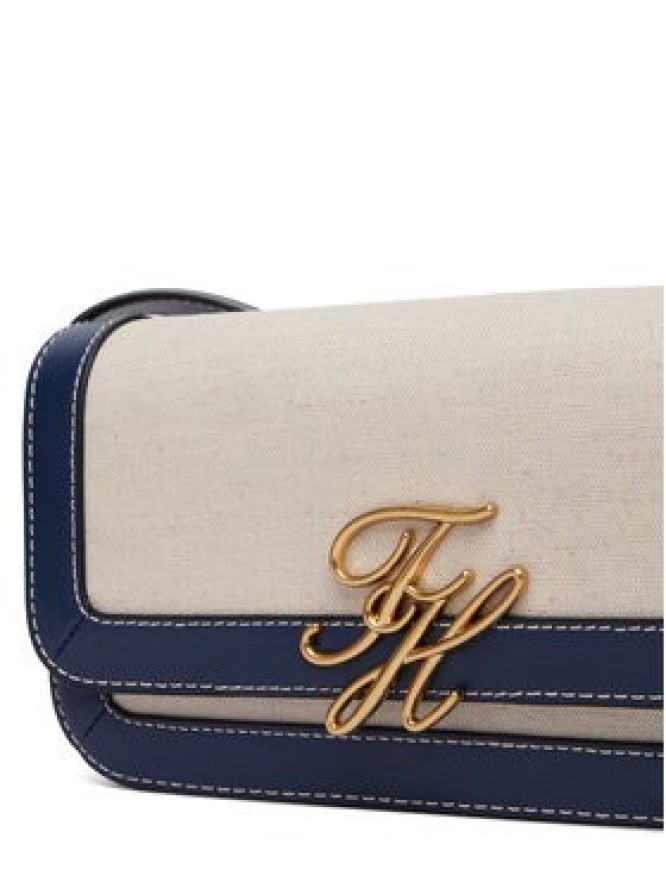 Tommy Hilfiger Torebka Th Script Flap Crossover Canvas AW0AW18737 Kremowy