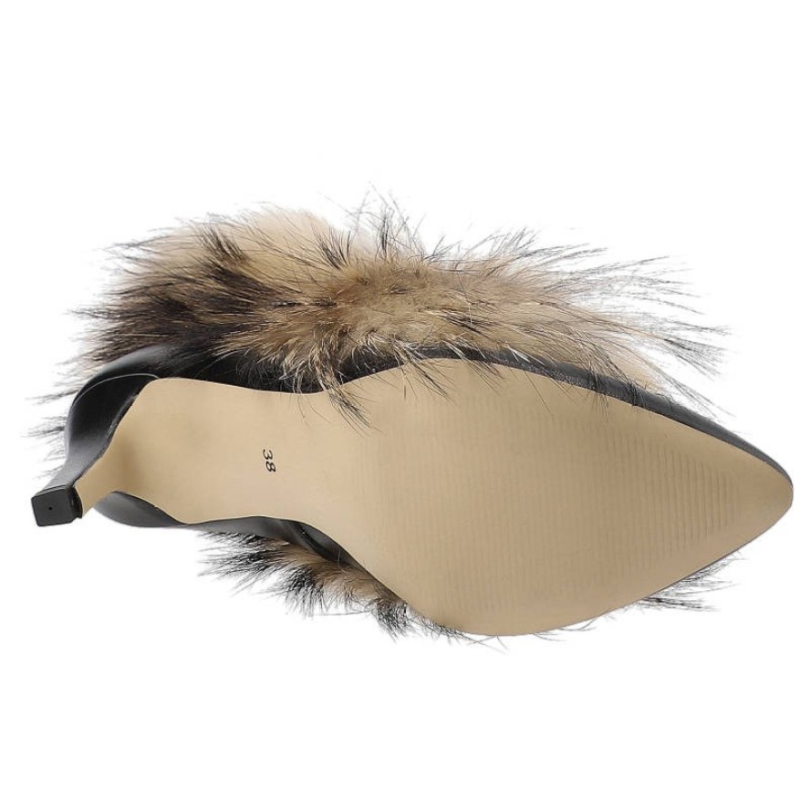 Czarne Botki Damiss Z Naturalnym Futrem Jenot