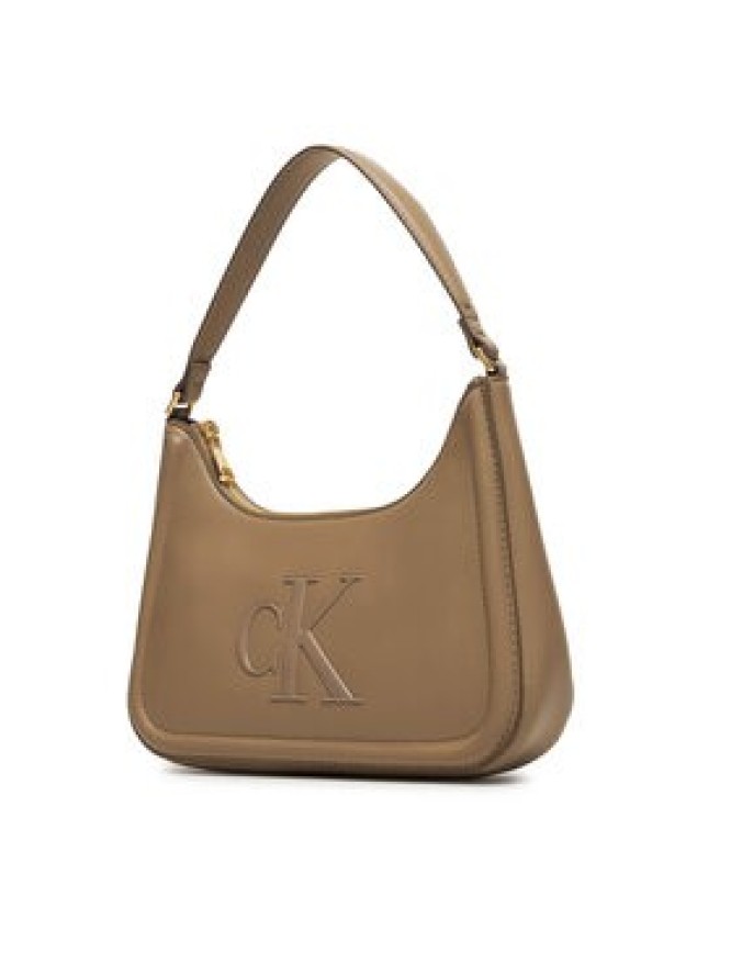 Calvin Klein Torebka Bold Ck Small Shoulder Bag LV04F3230G Beżowy