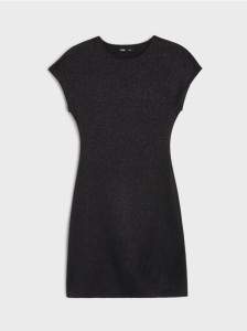 Sukienka mini z metalizowaną nitką - czarny