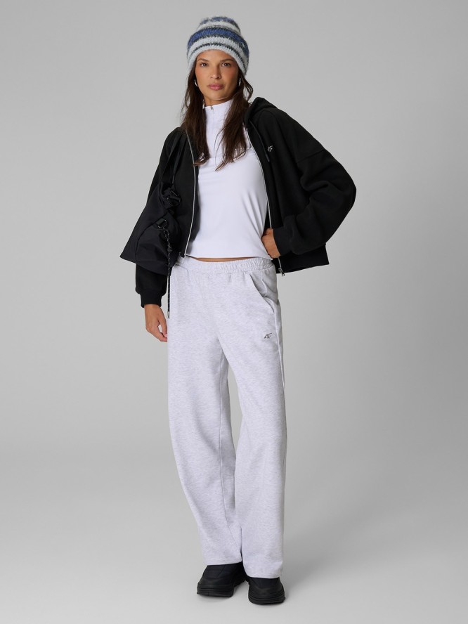 4F Bluza loose z kapturem damska - czarna XS