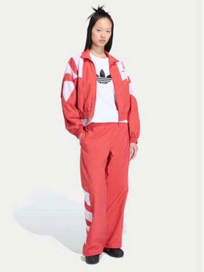 adidas Spodnie dresowe Blocked Washed KD8791 Czerwony Loose Fit