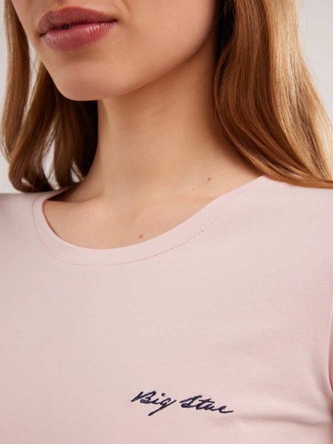 Koszulka damska z niewielkim logo różowa Irsera 600