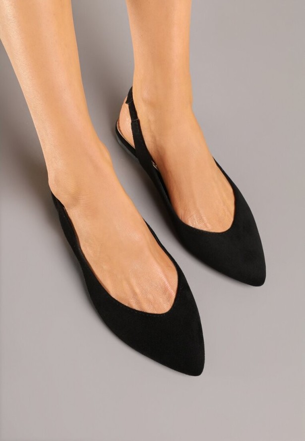 Czarne Sandały Slingback z Noskiem w Szpic Arrilla