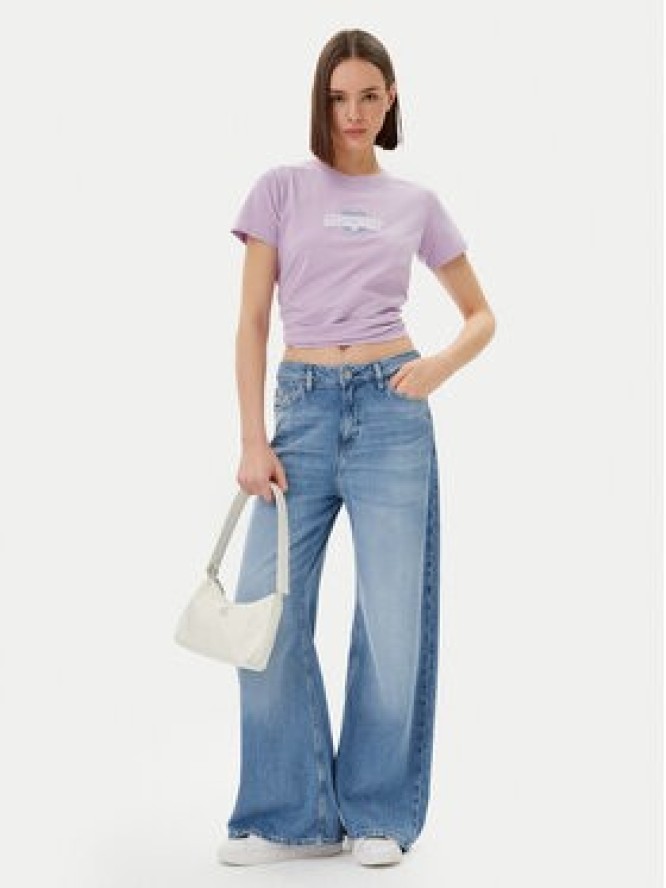 Guess Jeans T-Shirt W5GI26 J1314 Fioletowy Regular Fit