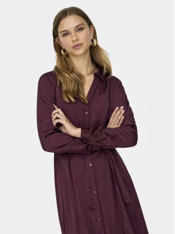 ONLY Sukienka koszulowa Mika 15361725 Bordowy Regular Fit