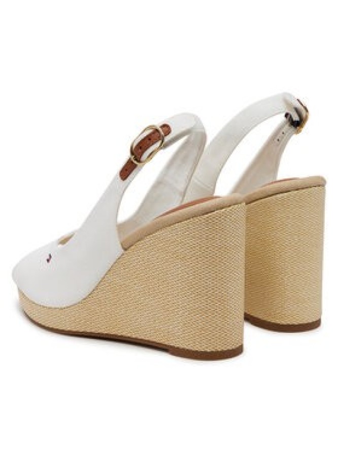 Tommy Hilfiger Espadryle Flag High Wedge Espad Slingback FW0FW08597 Biały