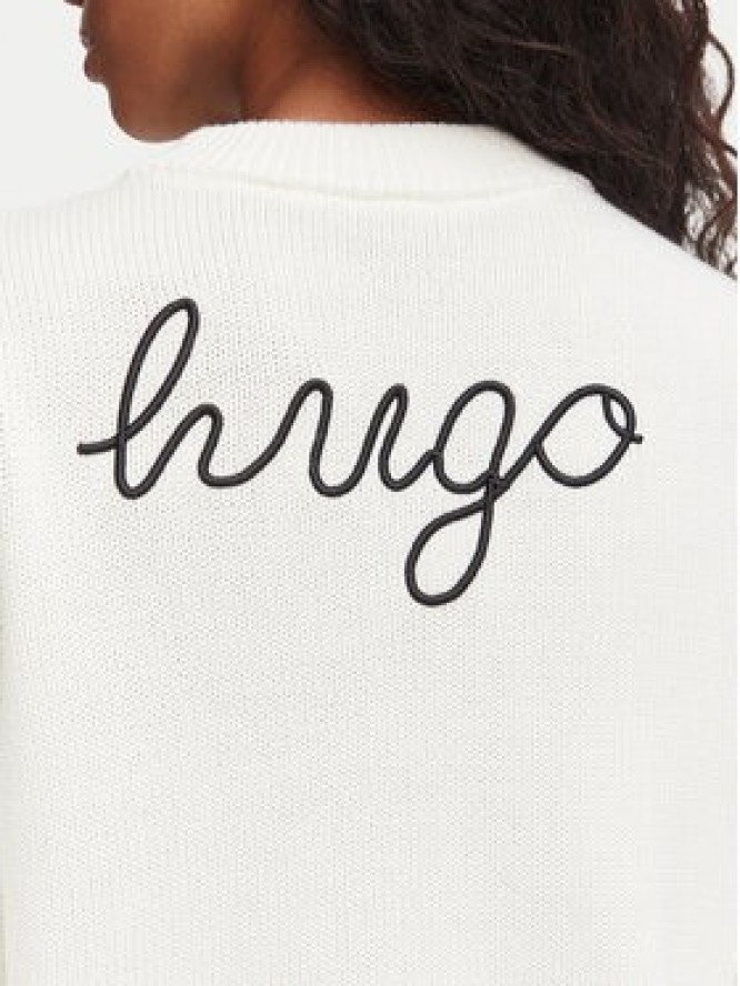 HUGO Sweter Saje 50564300 Kremowy Regular Fit