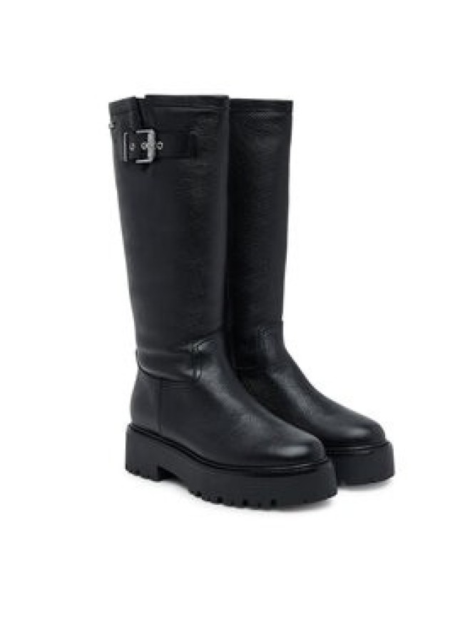 KARL LAGERFELD Kozaki Burly Biker KL43490W Czarny