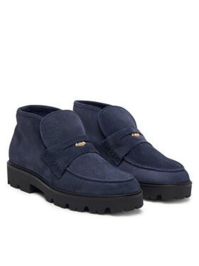 Tommy Hilfiger Botki Th Enamel Charm Loafer Boot FW0FW09680 Granatowy
