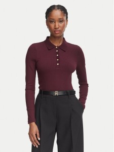 Tommy Hilfiger Polo WW0WW51731 Bordowy Slim Fit