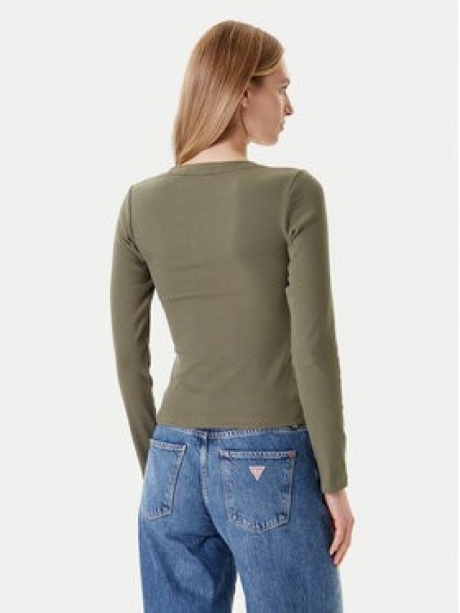 Guess Jeans Bluzka W5YP38 KA0H1 Khaki Slim Fit