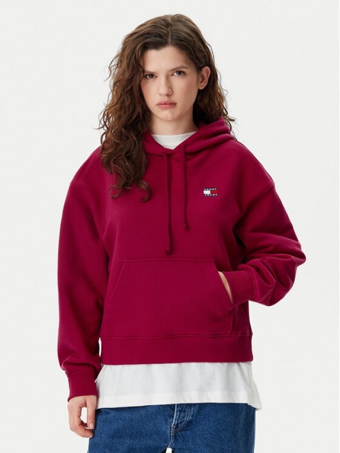 Tommy Jeans Bluza Badge DW0DW19414 Różowy Boxy Fit