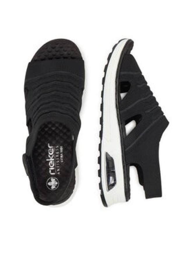 Rieker Sandały 65662-00 Czarny