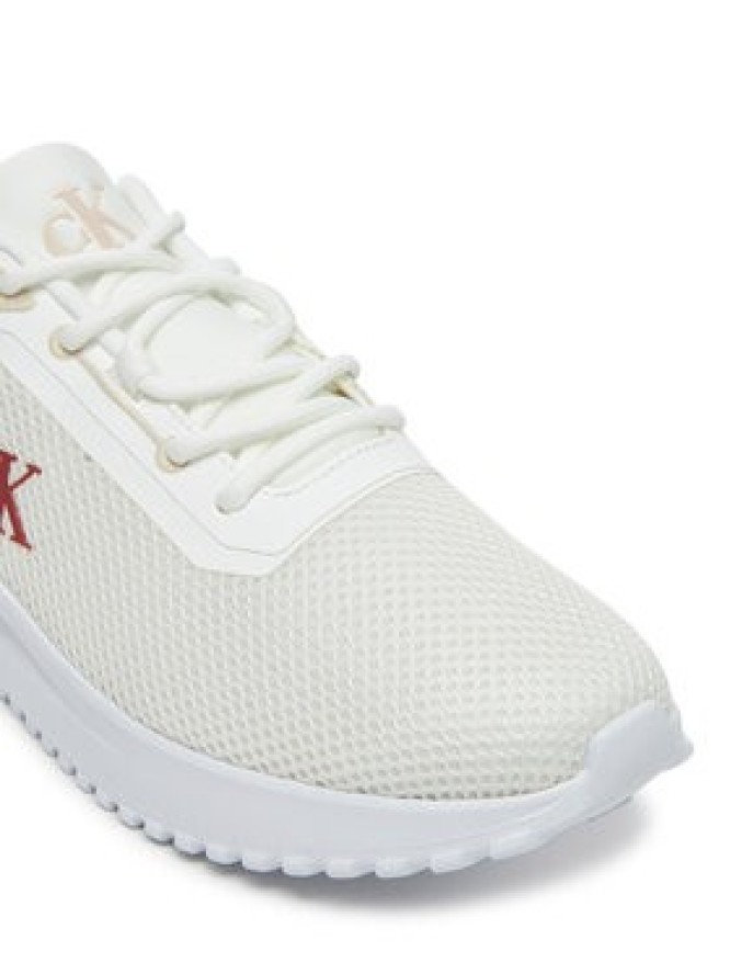 Calvin Klein Jeans Sneakersy Eva Runner L-Up Mix Mesh Logo Ck YW0YW01851 Biały