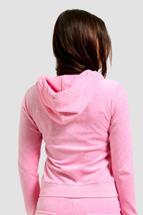 JUICY COUTURE Różowa bluza damska Robertson Hoodie, Rozmiar M