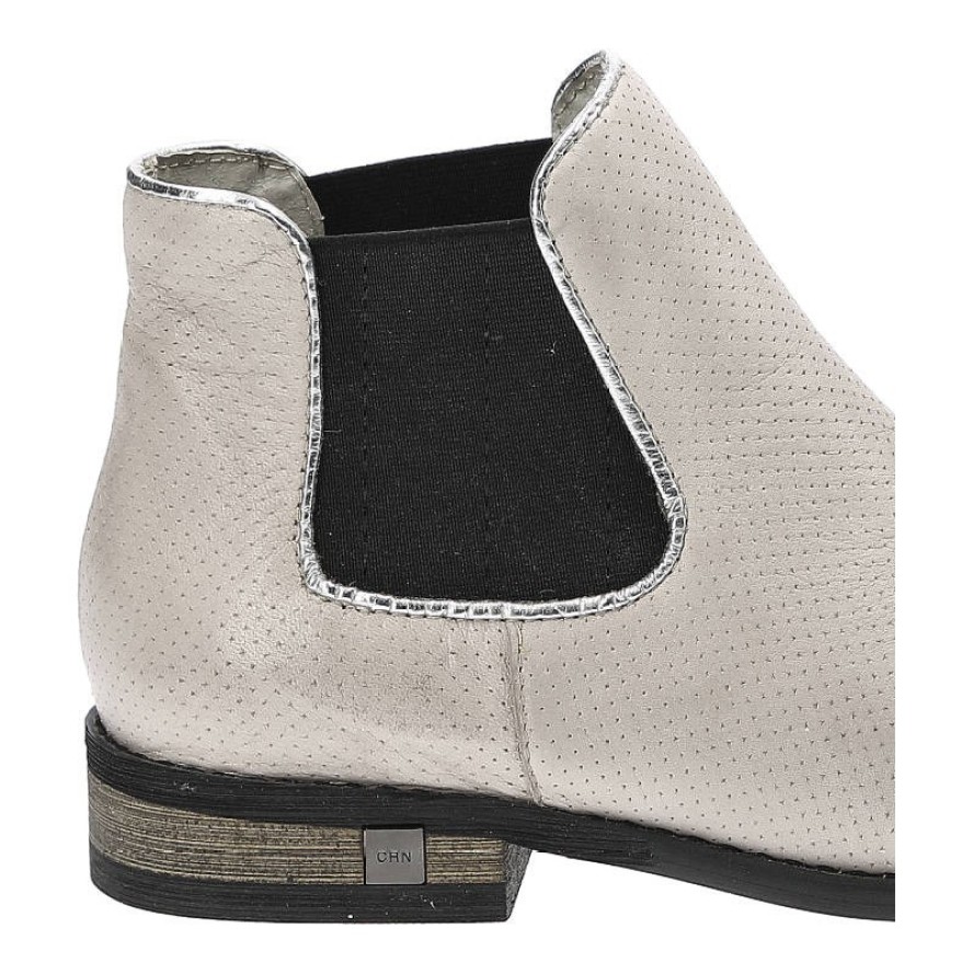 Beżowe Botki Carinii Damskie Buty Płaskie