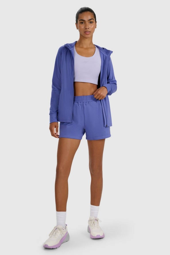 4F Bluza treningowa regular szybkoschnąca damska - granatowa XS