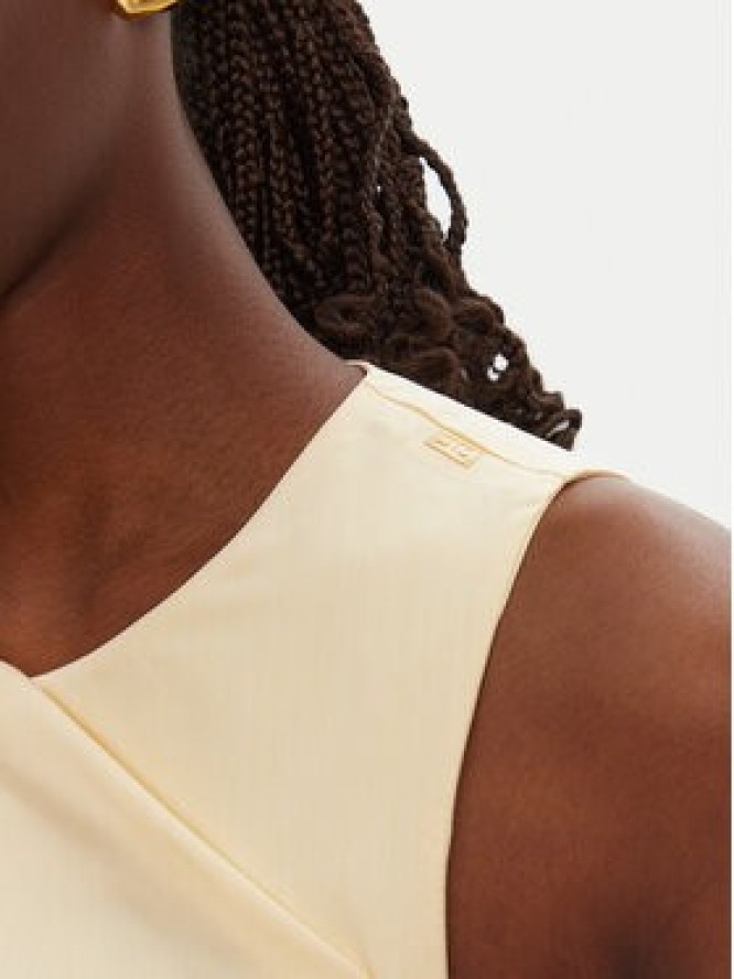 Elisabetta Franchi Sukienka koktajlowa ABT5252E2 DC7 Żółty Regular Fit