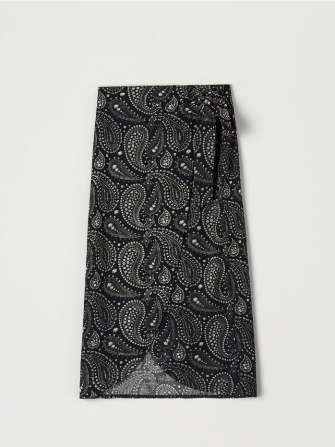 Spódnica midi ze wzorem - wielobarwny