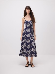 Bawełniana sukienka z haftem - wielobarwny