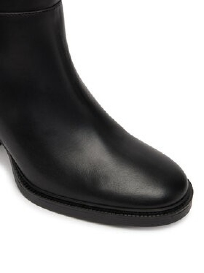 Tommy Hilfiger Kozaki Stacked Heel Leather Long Boot FW0FW08865 Czarny