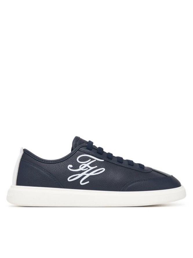 Tommy Hilfiger Sneakersy Th Icon Court Script Premium FW0FW09604 Granatowy